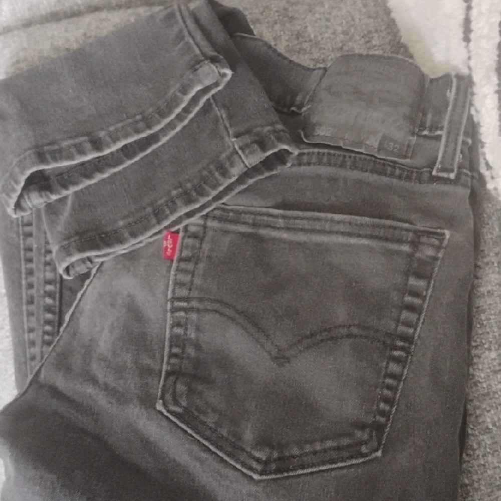 Levi's Gray Straight Leg Jeans with Signature Red Tab